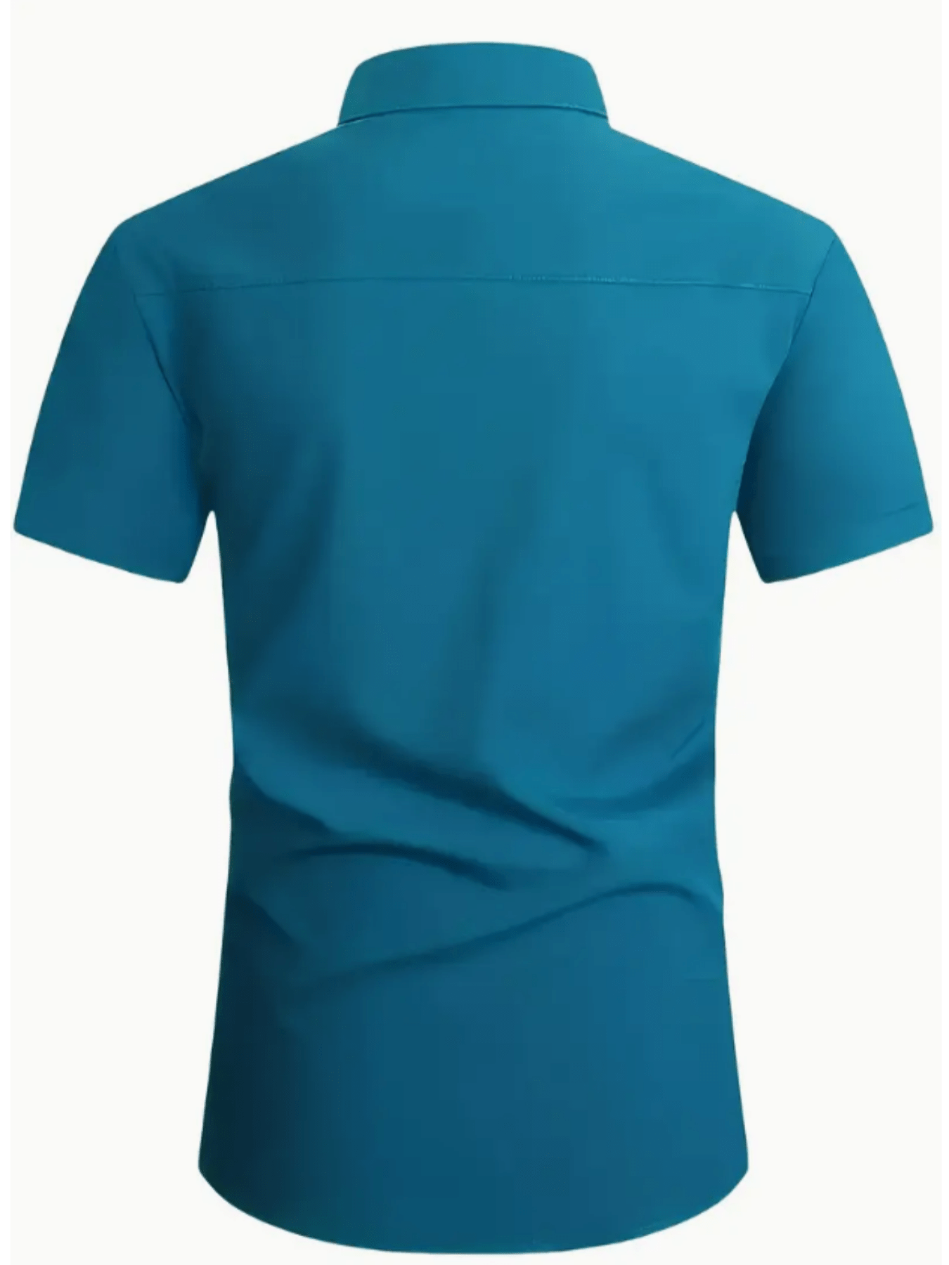 Men's Stretch Solid Color Short Sleeve Shirt for Summer