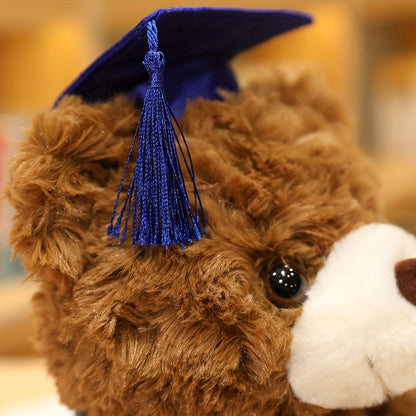 1 Graduation Bear Plush Toy, 23cm/9.1in, Two Colors Available. Ideal as a Gift for Halloween, Thanksgiving, Christmas, New Year, Valentine's Day, Mother's Day, Carnival, Easter, and Graduation Season. Suitable for Living Room