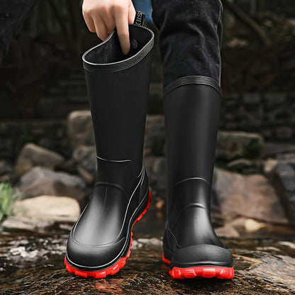 Men's All-Season High-Top Outdoor Waterproof PVC Boots