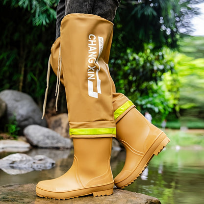 Men's All-Season Waterproof Rubber Slip-On Work Boots