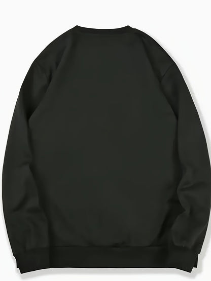 Men's White Christmas & New Year Oversized Sweatshirt - Long Loose Fit Casual Sweater with Pocket, Red Polka Santa Hat & Holly Berry Logo, Pink Heart Accent - Holiday Party Winter Wear (Machine Washable)