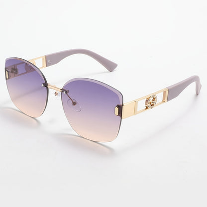 Women's Butterfly Rimless Sunglasses UV400 Protection