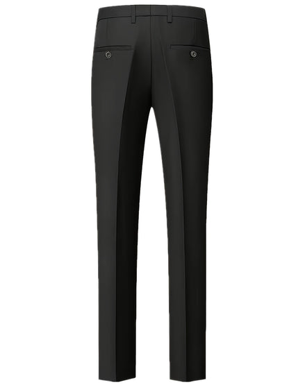 Men's Classic Solid Color Suit Set 2pcs, Suit Jacket + Trousers, Suitable for Business Meetings, Parties, Weddings and Graduation Ceremonies, No Tie