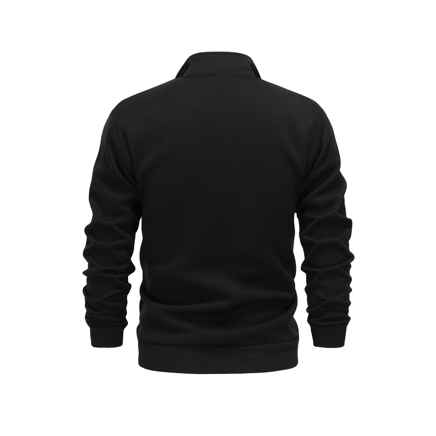 Warm High Neck Jacket, Men's Casual Slant Pocket Zip Up Athletic Jacket For Fall Winter