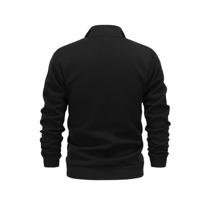 Warm High Neck Jacket, Men's Casual Slant Pocket Zip Up Athletic Jacket For Fall Winter