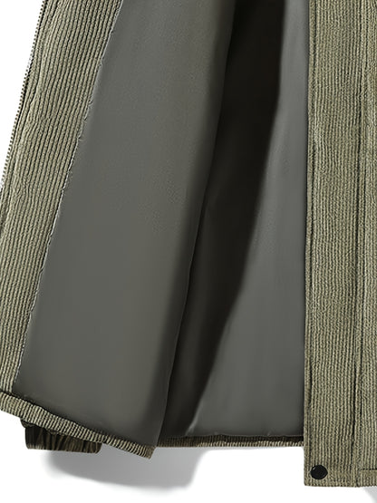 Men'S Heavyweight Winter Jacket - Thermal Insulated Cold Weather Coat with Full-Zip Closure, Front Zipper Pocket - Brown Outer Shell for Everyday & Formal Use - Non-Stretch Fabric Construction - Fall/Winter Outerwear, Winter