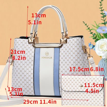 Women’s Stylish Large Capacity Retro Faux Leather Crossbody Set