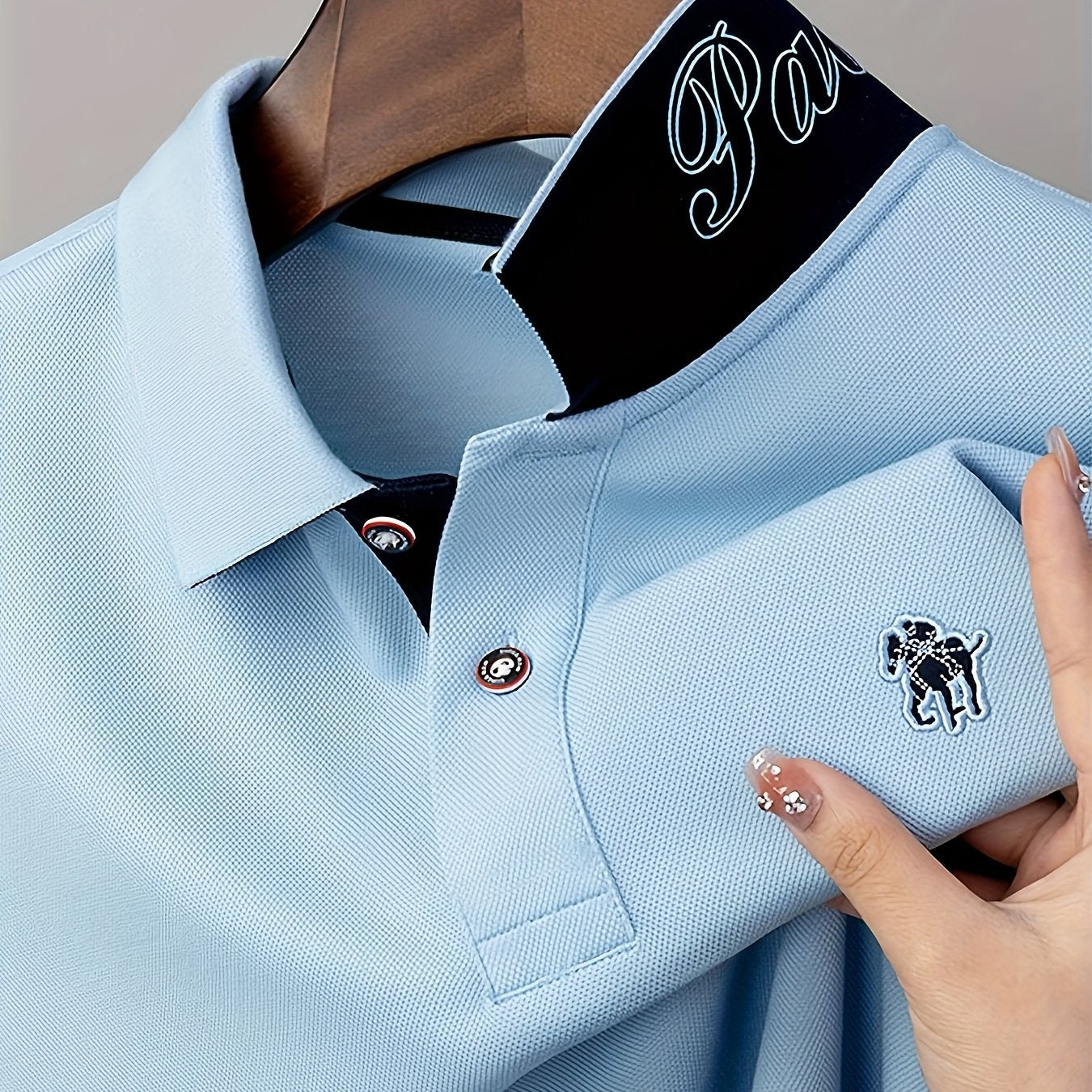 Men'S Stylish Short-Sleeve Polo Shirt Featuring a Contrasting Ribbed Collar And Exquisite, a Timeless And Versatile Choice - ayq