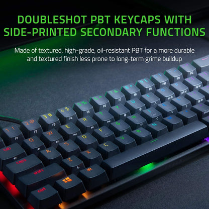 Razer Huntsman Mini (Red Switch) - Compact 60% Gaming Keyboard (Linear Optical Switches, Doubleshot PBT Keycaps, Removable USB-C Cable) QWERTY US Layout | Black