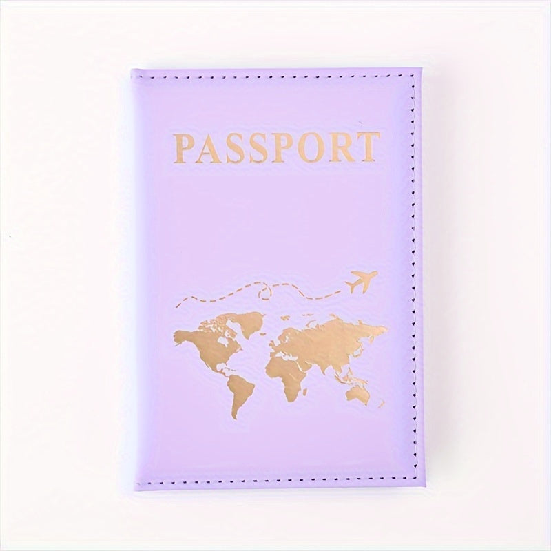1 PC Gilding Passport Cover Holder, Travel Wallet Passport Case