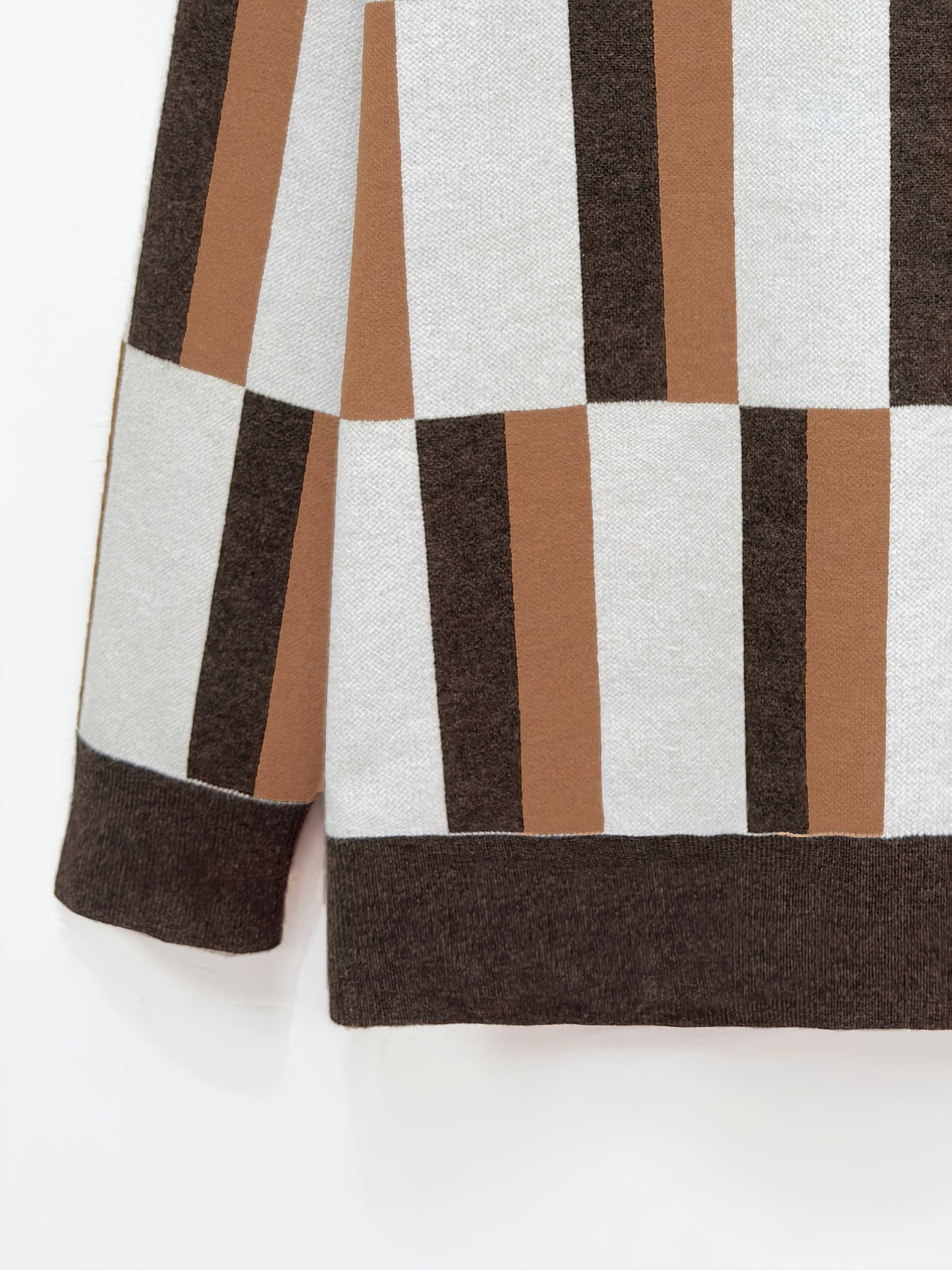 Men'S High-Neck Knitted Pullover Sweater - Striped Color-Blocking Stylish Casual Knit Top for Men - Sweater for Back-To-School Season And Holiday Gatherings