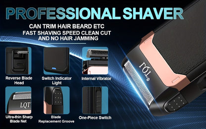 LQT 1/2/3 հատ պրոֆեսիոնալ սրահի մազերի կտրիչի հավաքածու, որը ներառում է մազերի կտրիչ, T-աձև կտրիչներ, մորուքի կտրիչներ և էլեկտրական սափրիչներ, ութ սահմանափակող սանրերով, կոմպակտ դիզայն, զրոյական բացվածքով ճշգրիտ կտրվածք, բարբի կարիքները բավարարելու համար