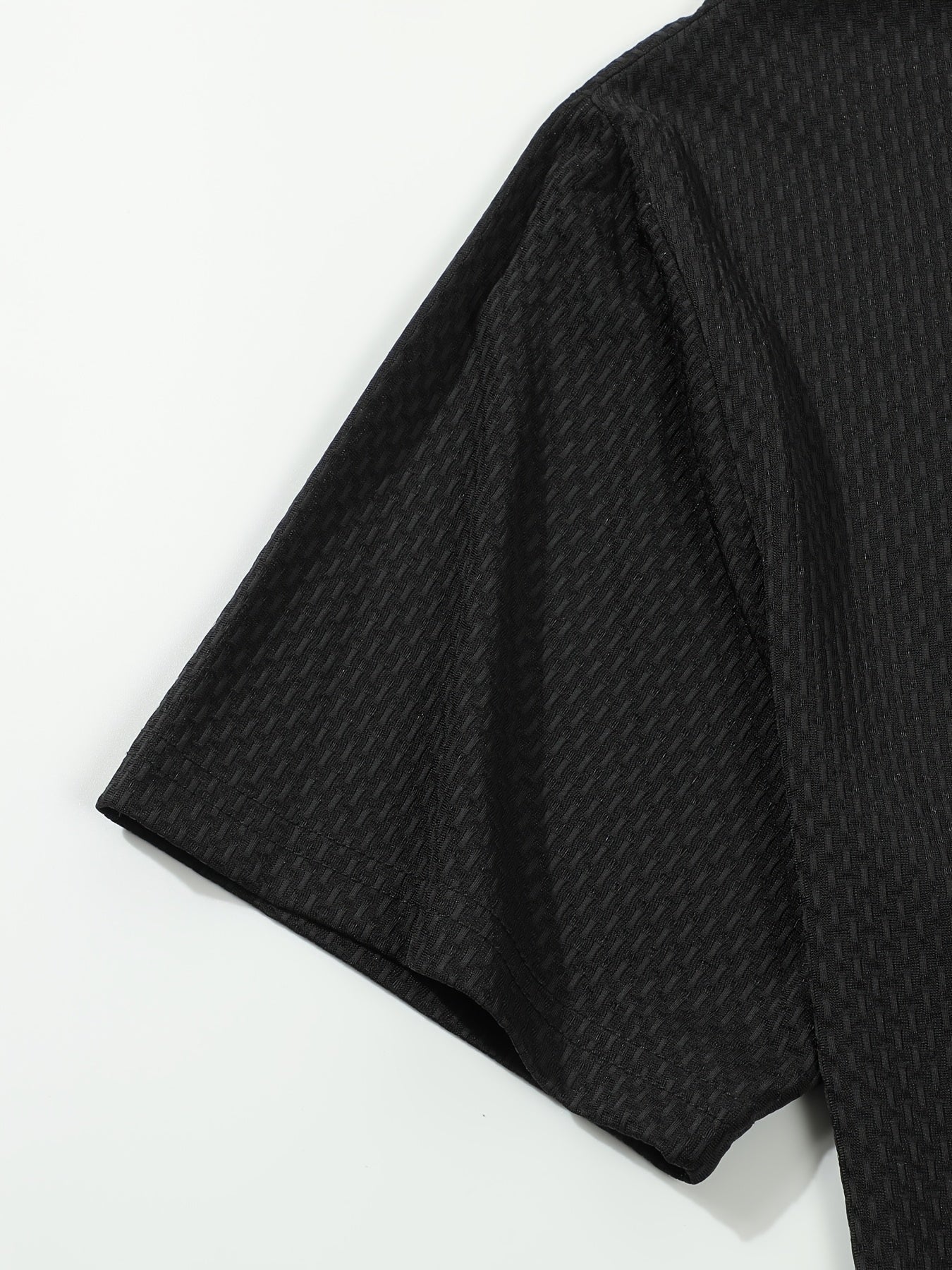 Summer Sports Casual Wear High-End Front Button Short Sleeve Shirt Breathable Turn- Collar Mesh Stretch Solid Color Top Golf Business Men's Short Sleeve - ayq