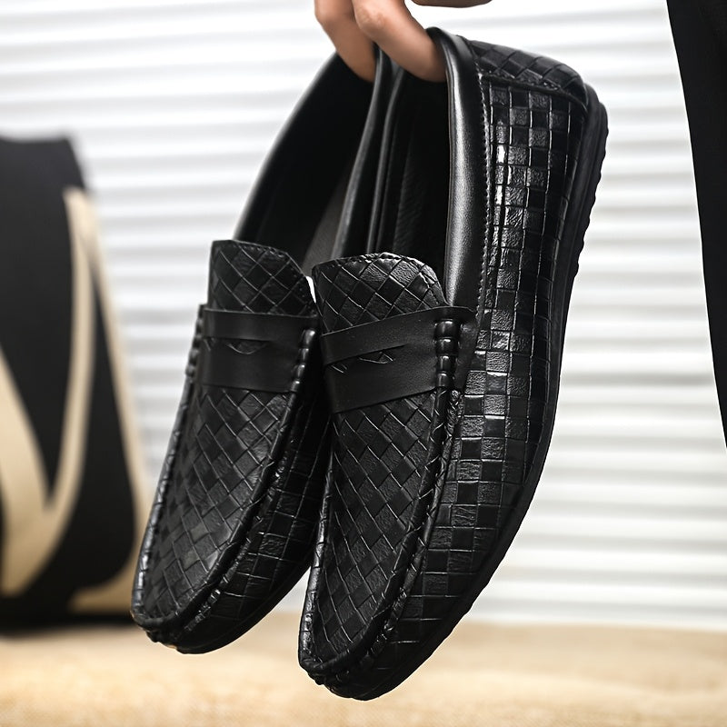 Men'S British Style Loafers - Comfortable Slip-On Moccasins with Round Toe, Faux Cover Upper & PVC Sole, Perfect for Casual Wear, Parties, and Weddings, Wedding Shoes - ayq