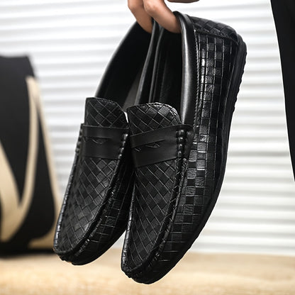 Men'S British Style Loafers - Comfortable Slip-On Moccasins with Round Toe, Faux Cover Upper & PVC Sole, Perfect for Casual Wear, Parties, and Weddings, Wedding Shoes - ayq