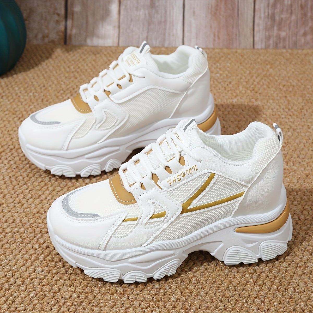 Women'S Fashion Sneakers 2024 - Breathable Mesh, All-Season Low Top Lace-Up Sports Shoes with Plain Toe, Man-Made Upper, Fabric Inner, Faux Sole, and Durable Insole