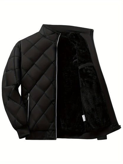 Տղամարդու թեթև կարված բաճկոն՝ միագույն, կանգուն օձիքով ձմեռային բաճկոն՝ գրպաններով, ամենօրյա, սովորական չափսի՝ ցուրտ եղանակի համար, բազմակողմանի վերնազգեստ, դիմացկուն վերնազգեստ