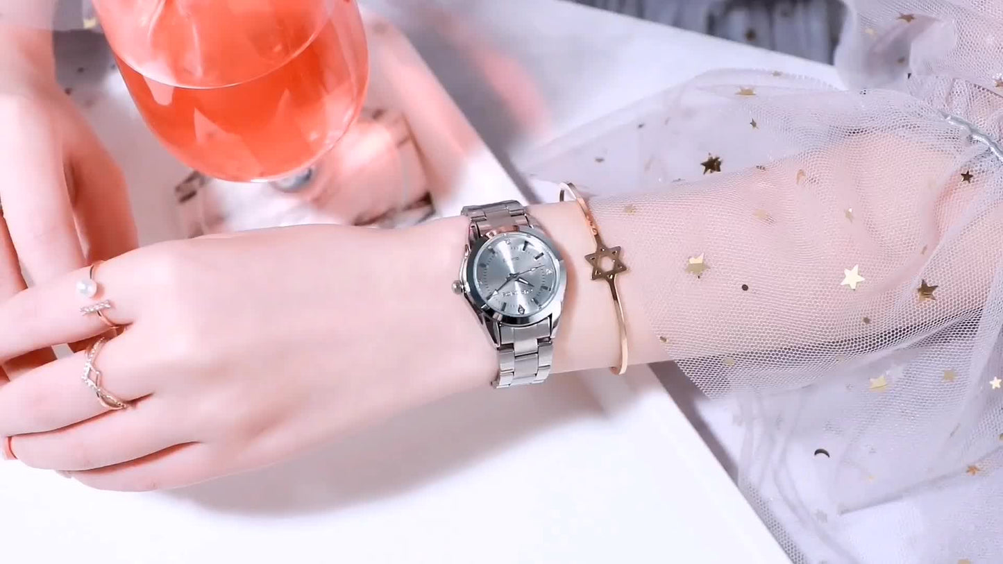 CHRONOS Women'S Fashionable Casual Quartz Watch Features a Stainless Steel Strap, Perfect for Business Elegance And Sophistication. This Exquisite And Compact Outdoor Sports Watch Is Ideal for Daily Wear And Outings, Making I