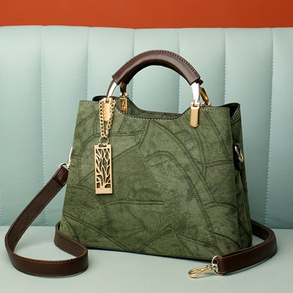 Luxury Women's Black Striped Crossbody Handbag with Detachable Strap