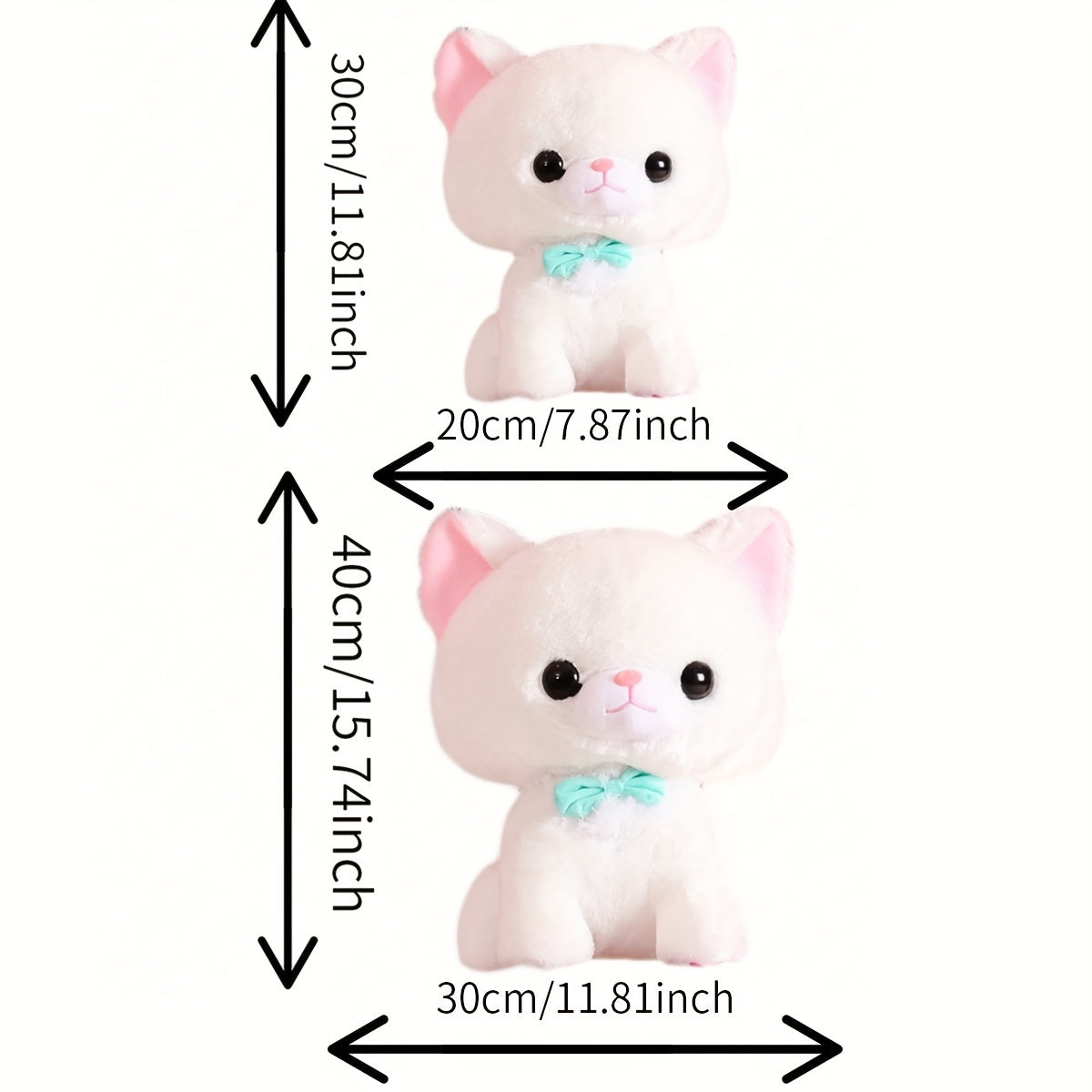 An adorable sitting New Year's cake cat plush toy doll, creative soft and cute cat pillow cat doll birthday creative gift home decoration