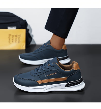Men'S Breathable Trekking Shoes | Casual Low-Top Lace-up Sneakers, Faux Upper, PVC Sole, Suitable for All Seasons - ayq