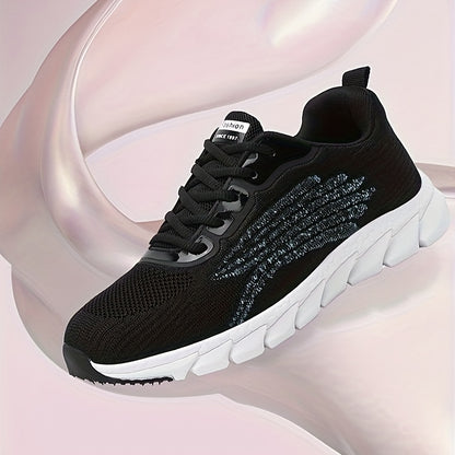 Women's Solid Color Casual Sneakers, Lace Up Comfy Breathable Soft Sole Shoes, Lightweight Low-top Running Shoes plus size