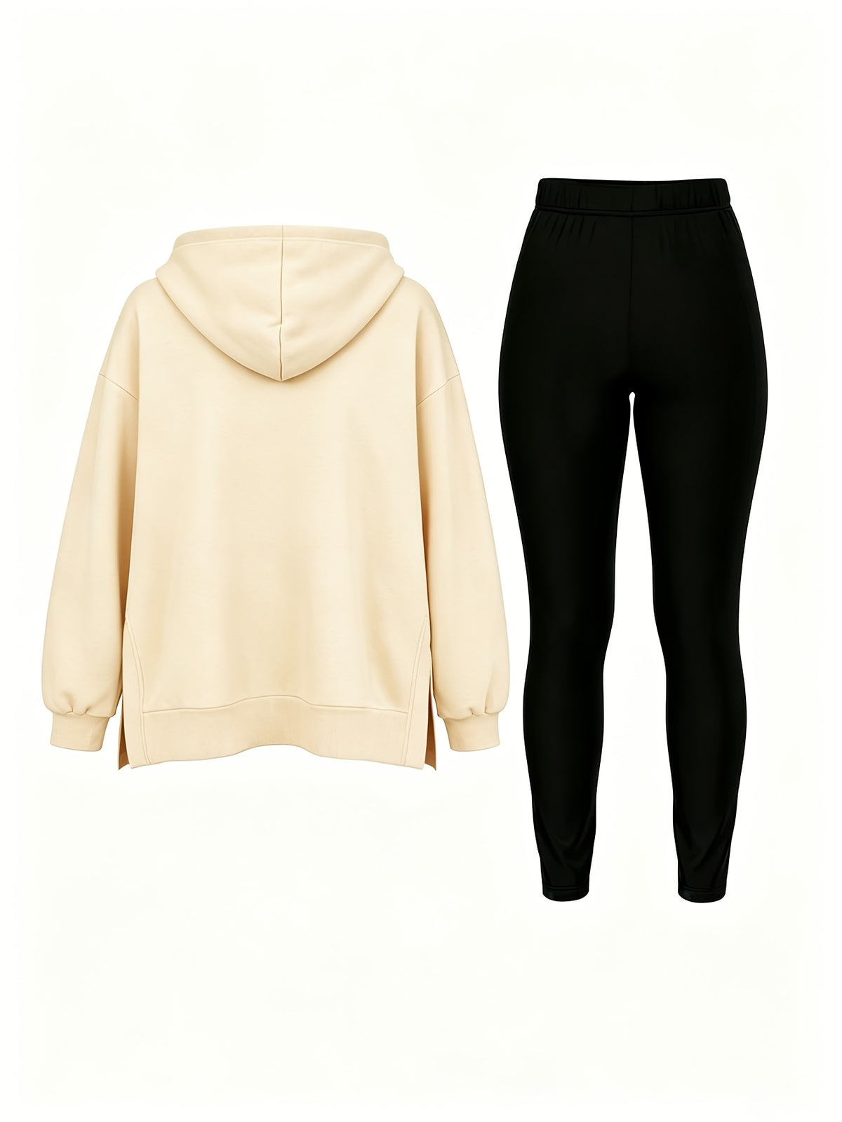 Casual Hooded Sweatshirt and Fitted Pants Set for Fall/Winter - ayq
