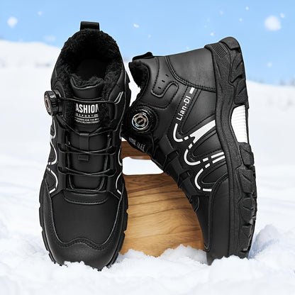 Men's Winter Warm Mid-Calf Boots with Upper & PVC Traction Outsole - Heavy-Duty Cold-Resistant Shoe for Snow, Ice, Slush - Cushioned Insole - Casual, Driving, Outdoor (Model 55017) - Ideal for /urban Use too