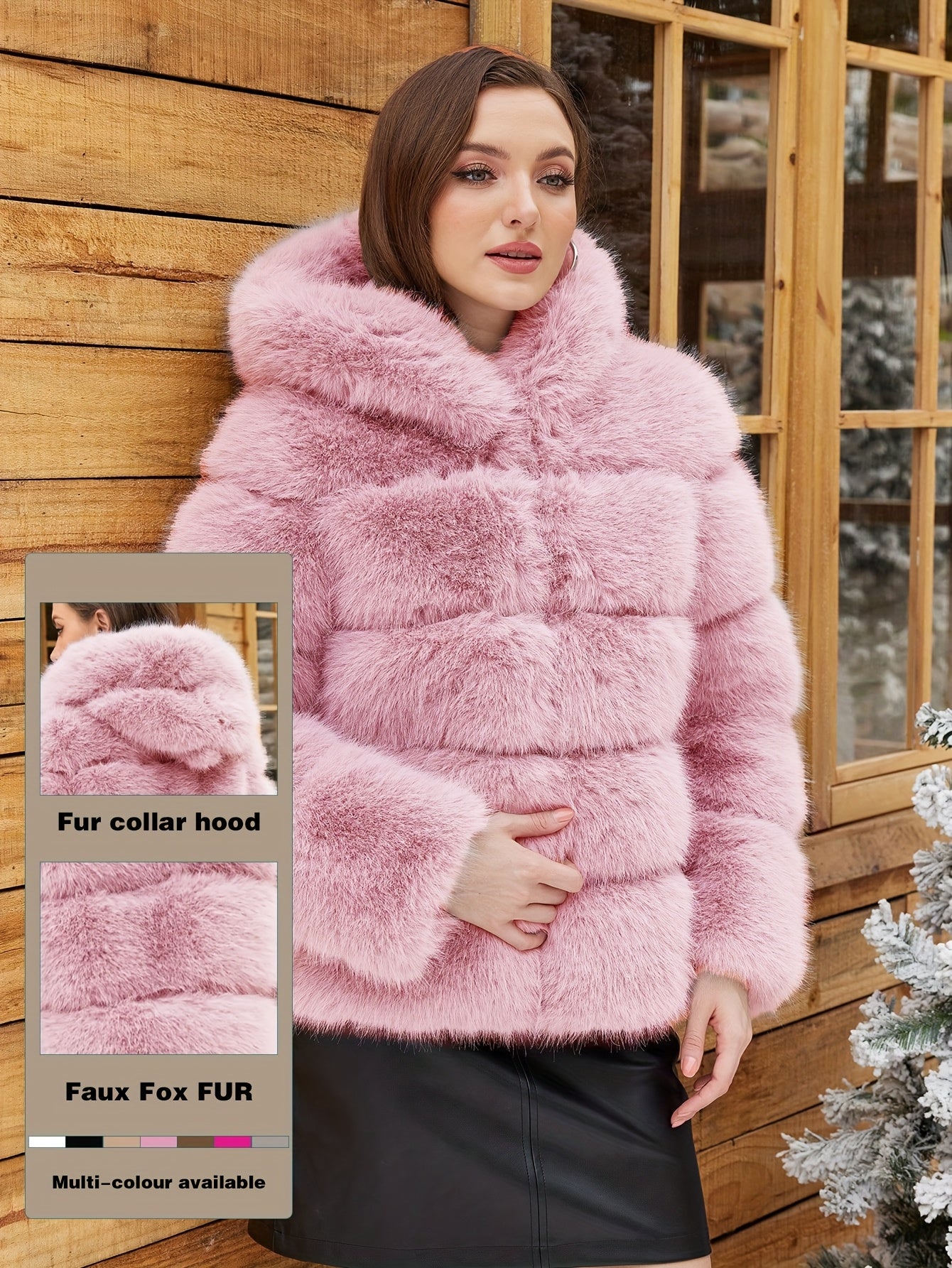 Women's Elegant White faux fur coat - Luxury Winter Outerwear with Single-Button Closure, Machine Washable Cold-Weather Jacket for Evening Events, Parties & Everyday - Chic Winter Coat for Women (Solid Color, O-Line Silhouett