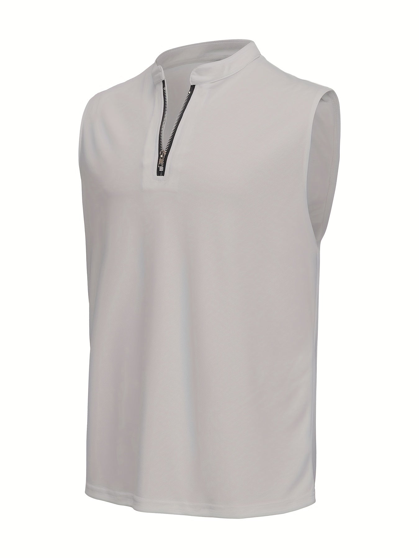 Men's Sleeveless V-Neck Shirt with Quarter Zip - Lightweight Summer To