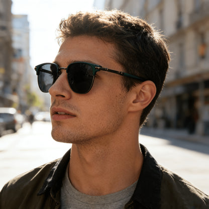 Vintage Square-Round Men's Sunglasses with UV400 Protection