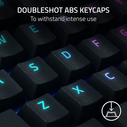 Razer Blackwidow V4 Pro Wired Mechanical Gaming Keyboard: Yellow Switches Linear & Silent - Doubleshot ABS Keycaps - Command Dial - Chroma RGB - Magnetic Wrist Rest - Snap Tap