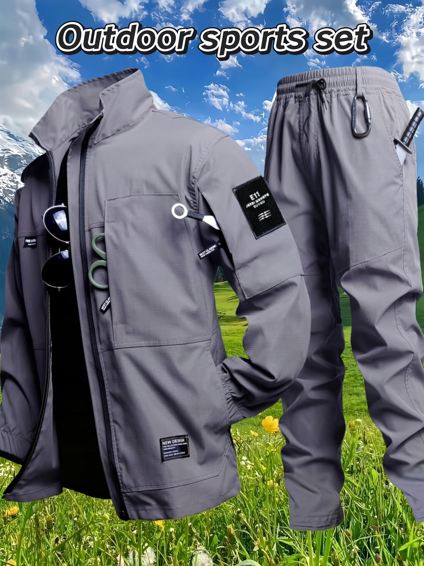 Men's Lightweight Casual Cargo Set for Spring and Fall