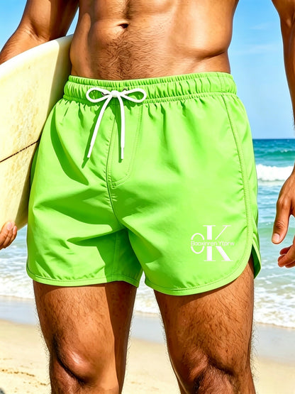 Men's Quick-Dry Woven Beach Shorts with Stylish Print