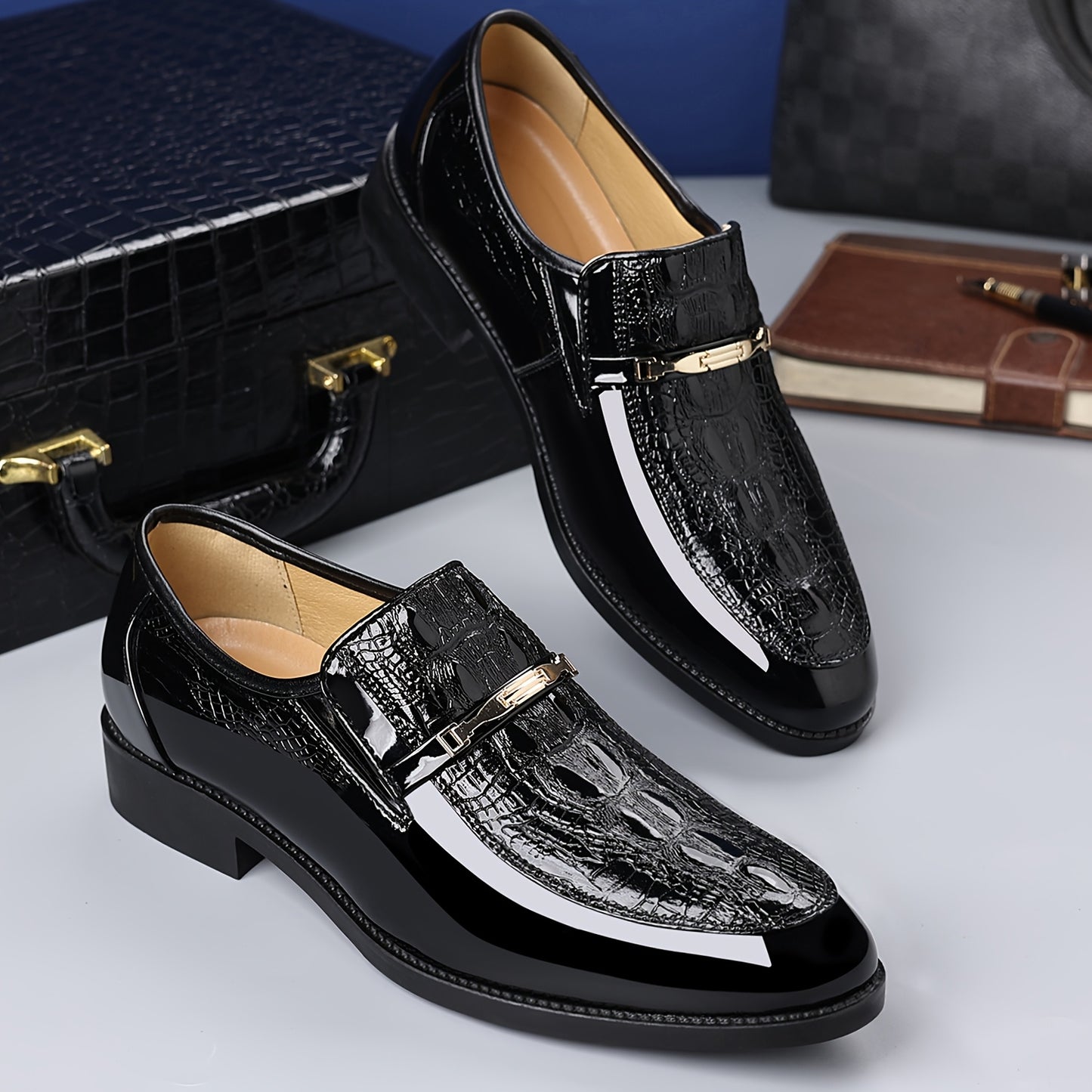 Men's Casual Loafers Dress Shoes Animal Print Slip-On