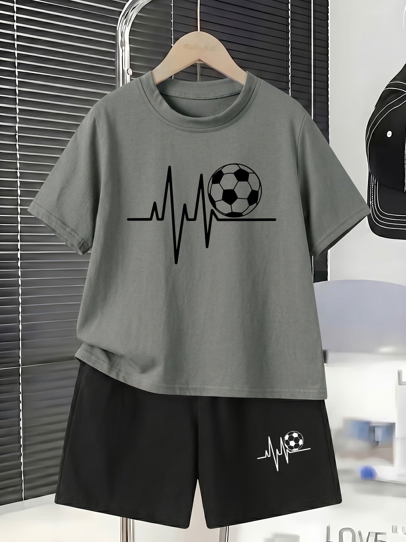 Boys' Casual Cotton T-Shirt and Shorts Set for Spring Summer