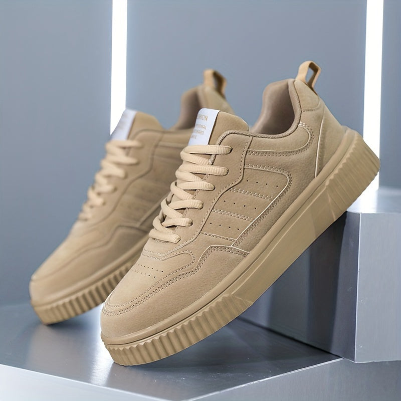 Men's Fashionable Lace-Up Sneakers - Casual & Sporty, Non-Slip, All-Season Wear with Comfortable EVA/Fabric Insole
