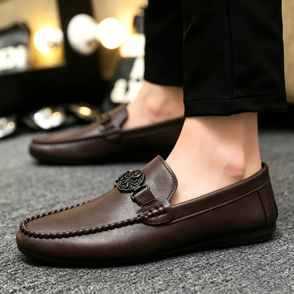 Men's Solid Color Casual Low-Top Beanie Shoes with Flat Sole