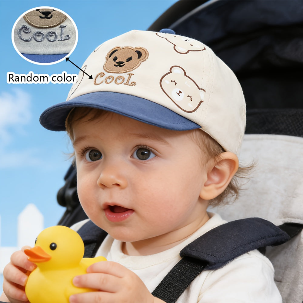 Infant Baseball Cap with Cute Bear Design for Spring Summer