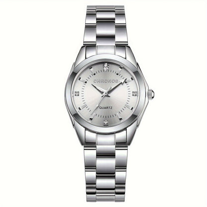 CHRONOS Women'S Fashionable Casual Quartz Watch Features a Stainless Steel Strap, Perfect for Business Elegance And Sophistication. This Exquisite And Compact Outdoor Sports Watch Is Ideal for Daily Wear And Outings, Making I