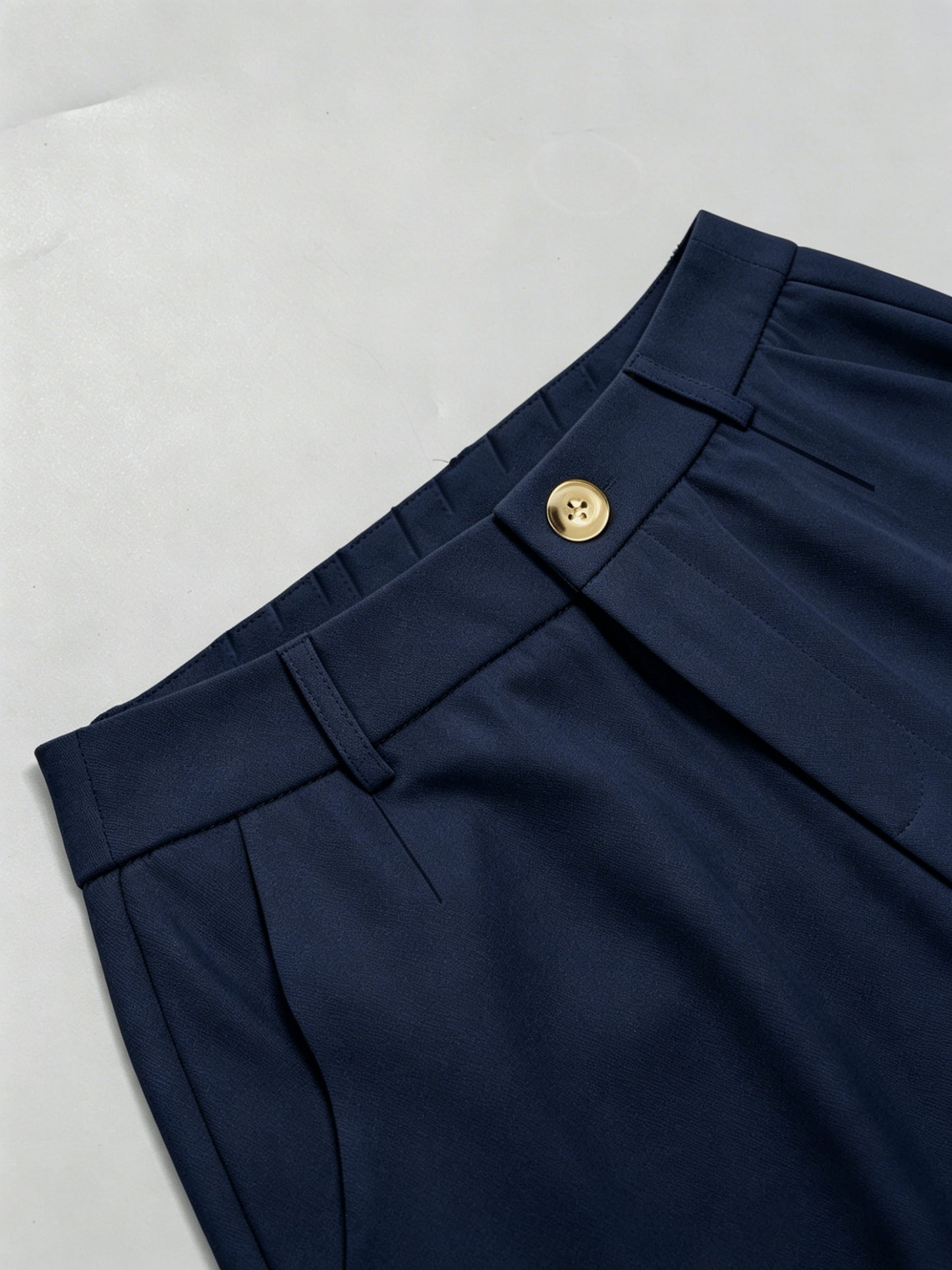 Elegant High-Waist Slightly Flared Polyester Suit Pants