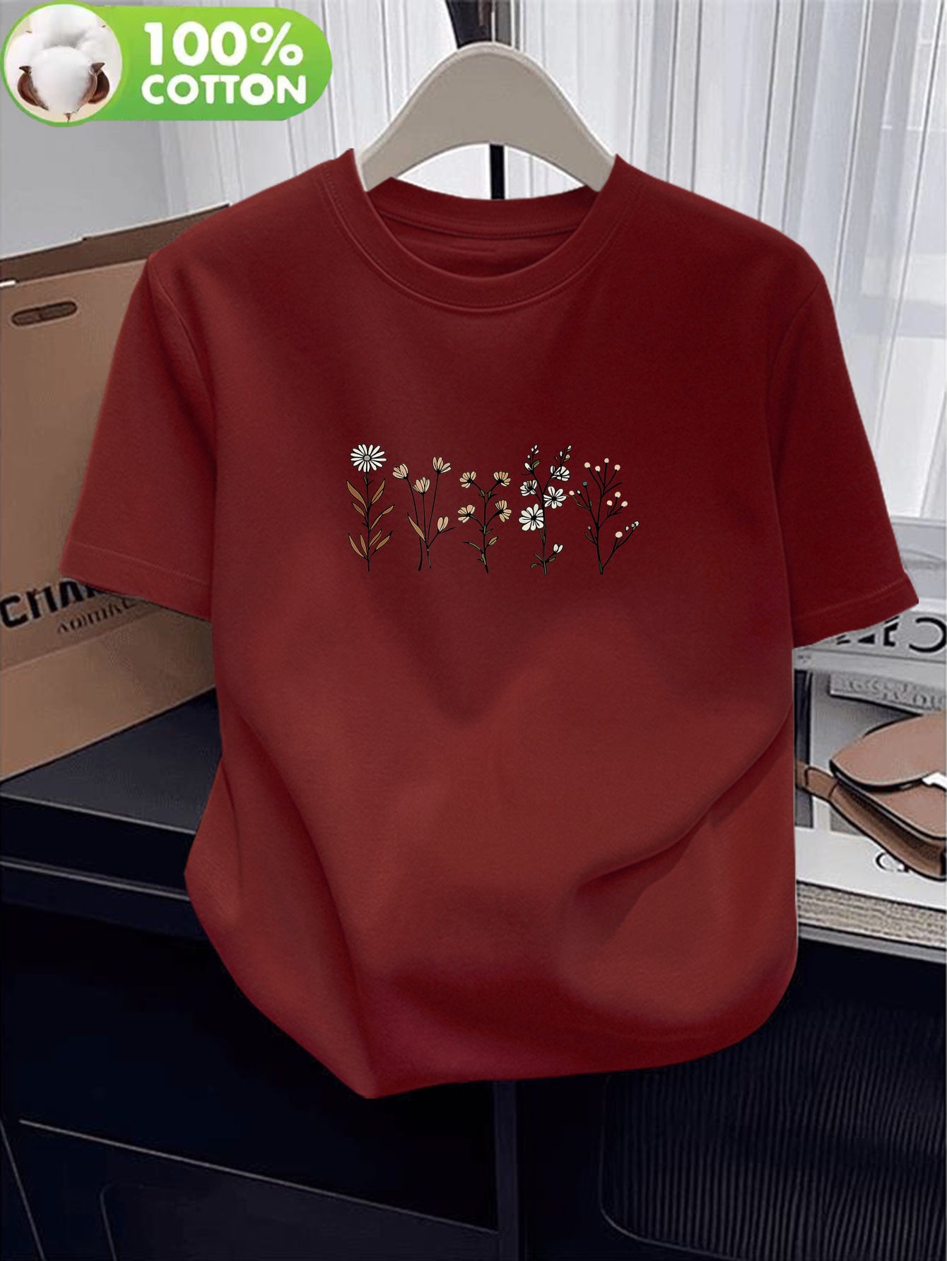 Women's Casual Cotton T-Shirt, Short Sleeve, Comfortable Fit