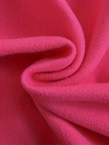 Women's Rich Red Christmas Sweatshirt - Thick Warm Winter Pullover for Holiday Party Outfits, Non-Stretchy Round Neck Sweater, Machine Washable Cold Weather Clothing Gift for Her, Festive Sweater, Santa Hat Design, Soft Textu