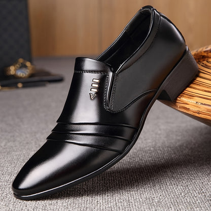 Men's Business Slip-On Loafers Pointed Toe Comfortable Shoes