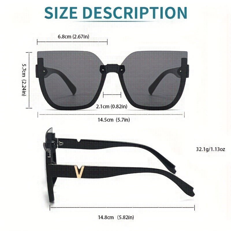 Trendy Semi-Rimless Cat-Eye Women's Eyewear with Polycarbonate Frame