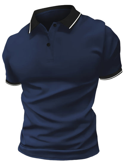 A Breathable And Fitted Golf Shirt, Men'S Casual V-Neck Short-Sleeve T-Shirt, Summer Men'S Apparel - ayq