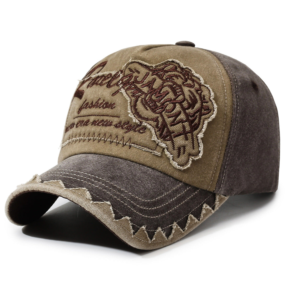 Vintage Washed Unisex Adjustable Baseball Cap with Embroidered Patch