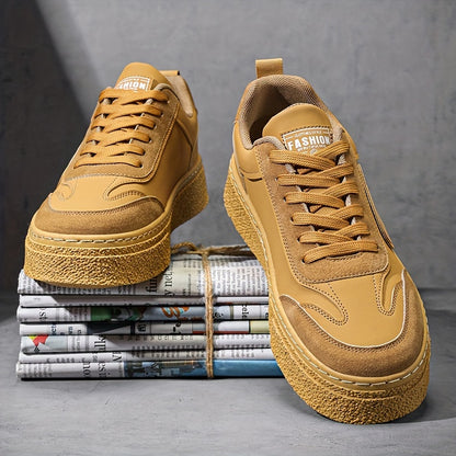 Men's Fashion Sneakers - Casual Lace-Up, All-Season Grip Shoes with Durable PU & EVA Material, Movement Style, Leisure Style, Four Seasons