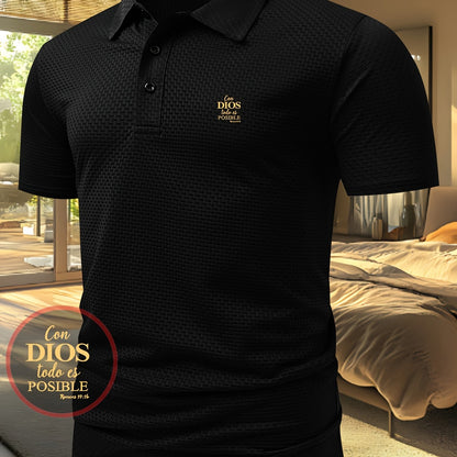 G884-DIOS Men's Short Sleeve Casual Summer Printed T-Shirt - Fashionable and Versatile Top, Geometric Design, Lightweight Golf Shirt - ayq