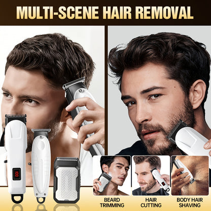 2pcs/3pcs Men's Electric Hair Clipper Set & Beard Trimmer Set. Home-use electric hair clipper + sculpting trimmer + reciprocating shaver. Haircutting, shaving, sculpting, and sideburn trimming. Christmas gift. for home, car,